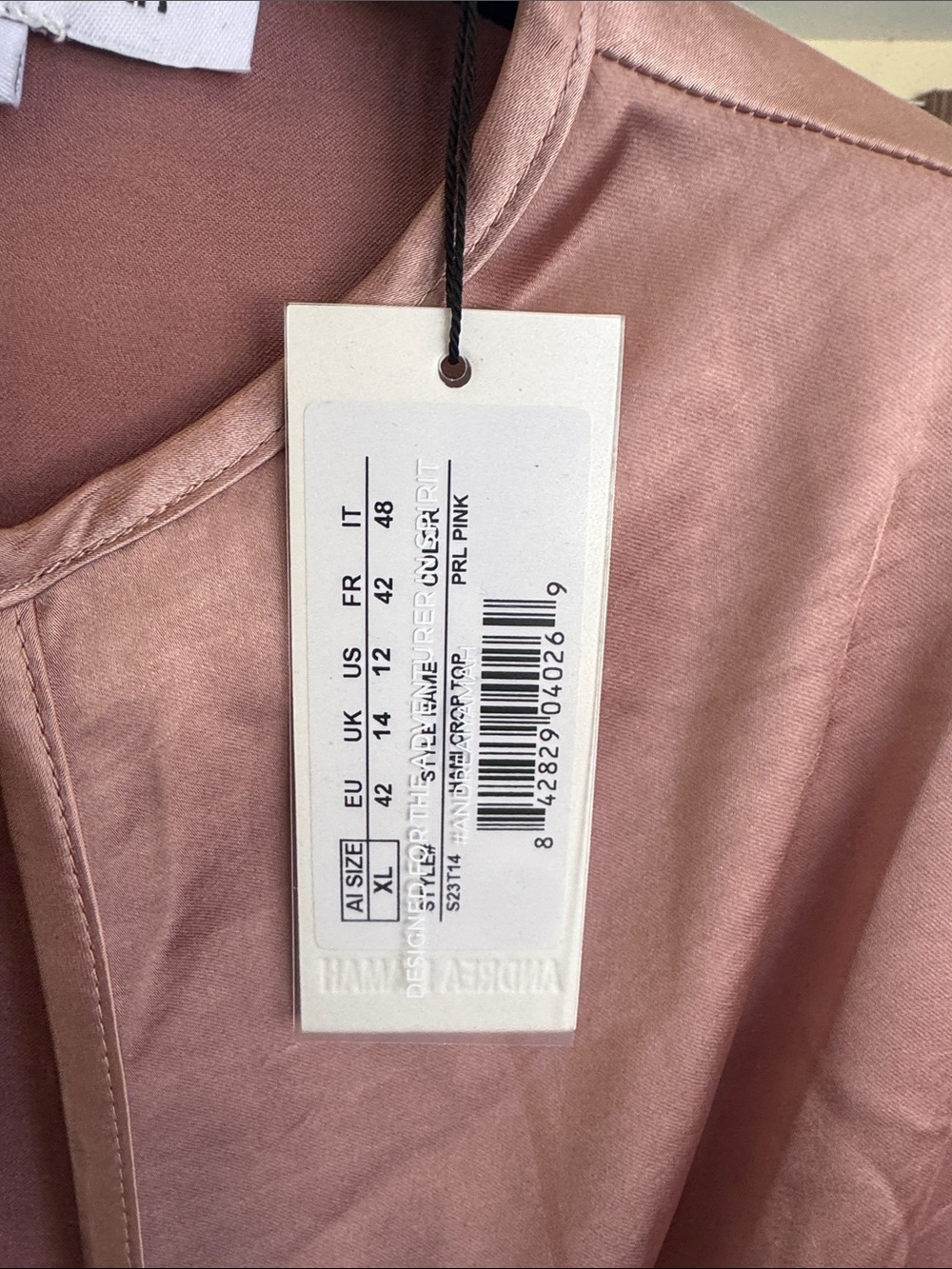 Andrea Iyamah Dusty Rose Keyhole Boxy Crop Top - Picture 2 of 3